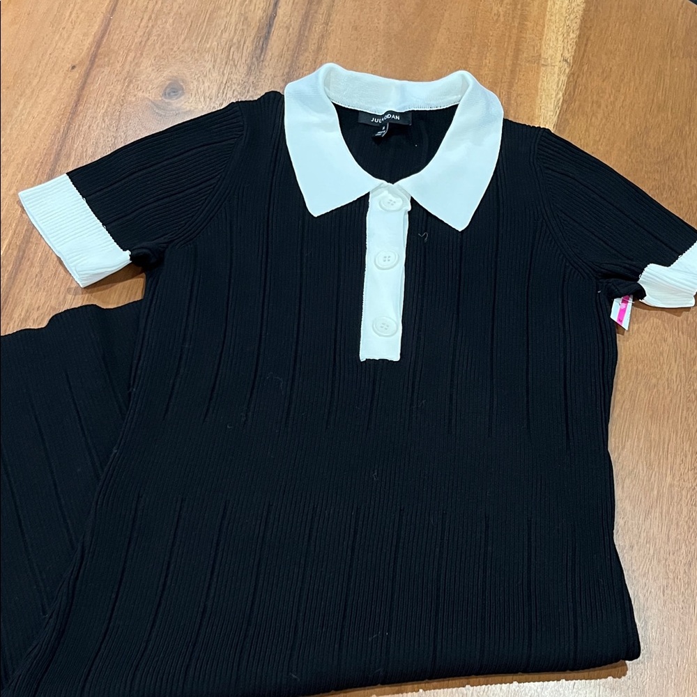 julia jordan dress Black Knit Dress with White Collar nwt - Picture 2 of 7